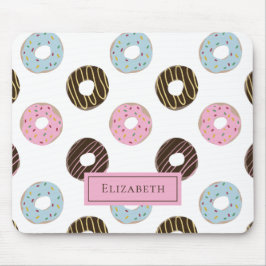 Alfombrilla De Ratón Nombre personalizado Cute Donuts Pastel Sweet Toot