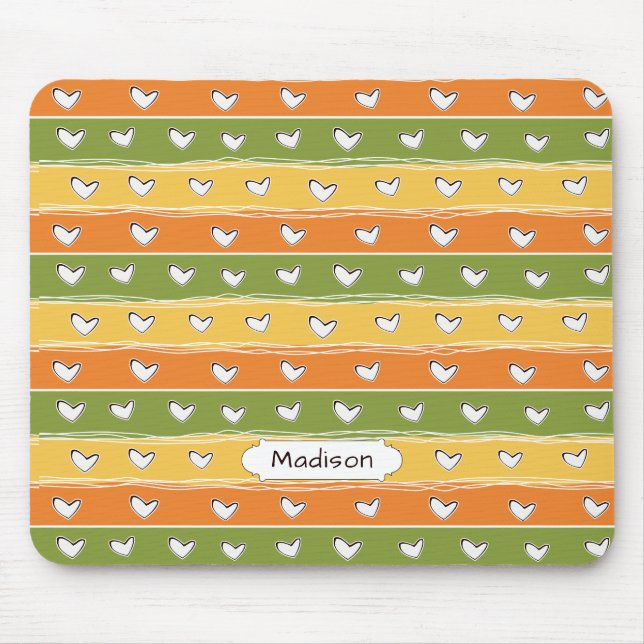 Alfombrilla De Ratón Nombre personalizado de Heart Doodles mousepad (Frente)