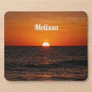 Alfombrilla De Ratón Nombre personalizado de océano al atardecer