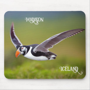 Alfombrilla De Ratón Nombre personalizado de Puffin de Islandia