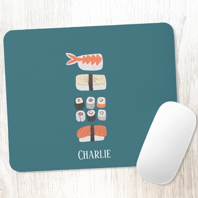 Alfombrilla De Ratón Nombre personalizado de sushi japonés (Japanese Sushi personalized custom name art mousemat)