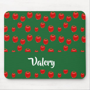 Alfombrilla De Ratón Nombre personalizado de tomates rojos en verde