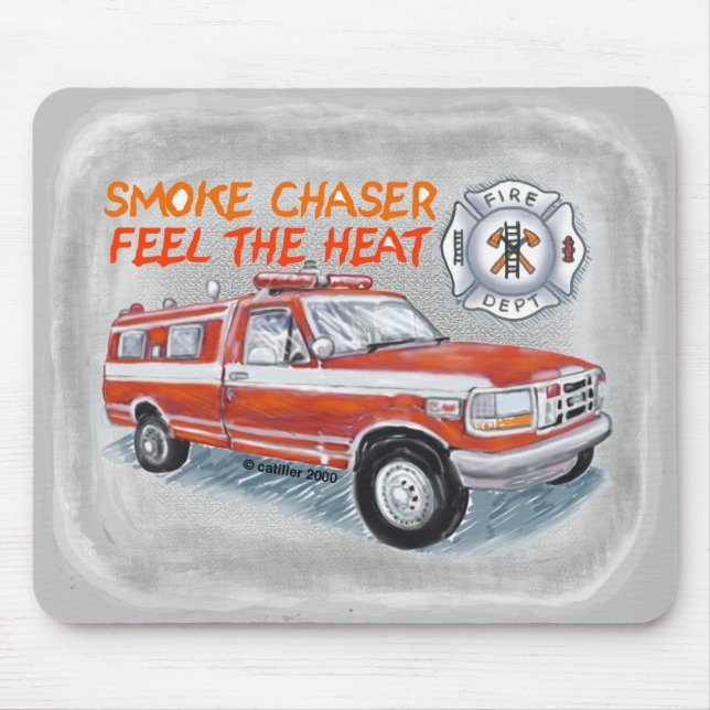 Alfombrilla De Ratón Nombre personalizado del camión de bomberos de hum (Frente)
