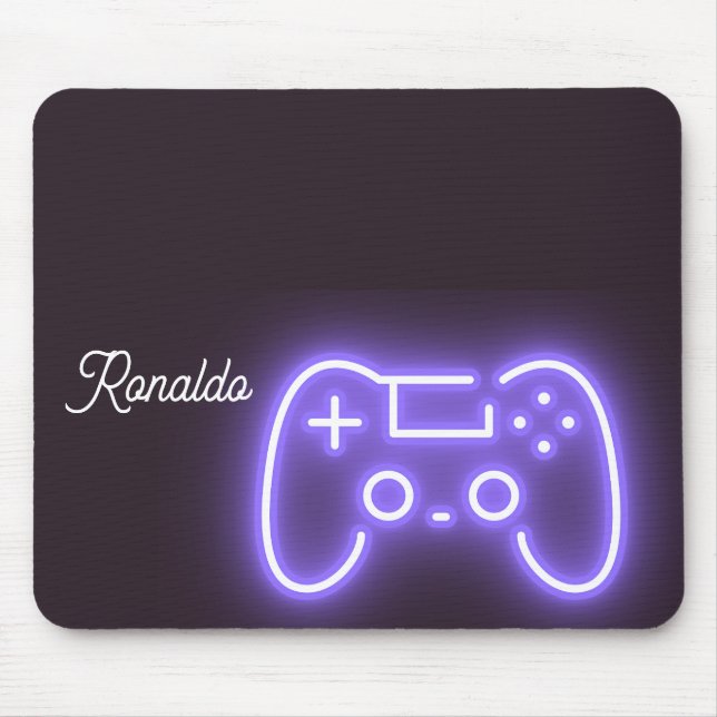 Alfombrilla De Ratón nombre personalizado del identificador de NEON PS4 (Frente)