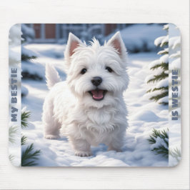 Alfombrilla De Ratón Nombre personalizado del perro blanco lindo Westie