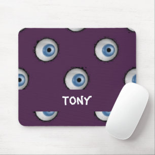 Alfombrilla De Ratón Nombre personalizado en ojos grandes en violeta