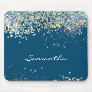 Alfombrilla De Ratón Nombre personalizado Girly del purpurina