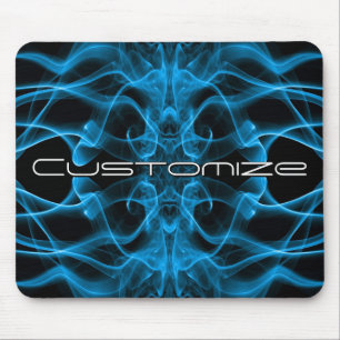 Alfombrilla De Ratón Nombre personalizado humo azul simétrico negro