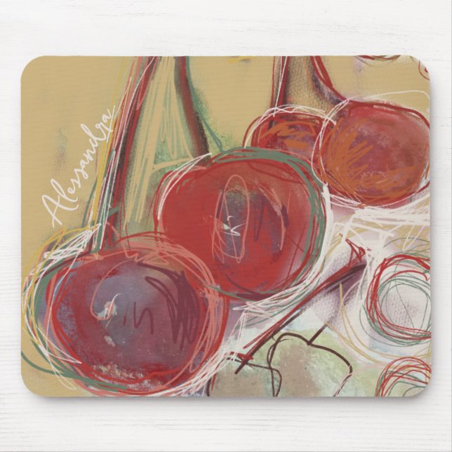 Alfombrilla De Ratón Nombre Personalizado Iniciales Retro Mano Dibujar  (Frente)