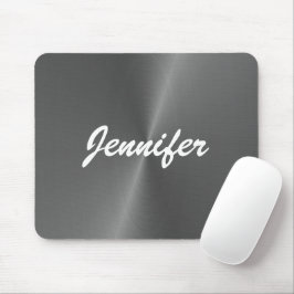 Alfombrilla De Ratón Nombre personalizado metalizado gris brillante