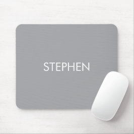 Alfombrilla De Ratón Nombre personalizado minimalista gris