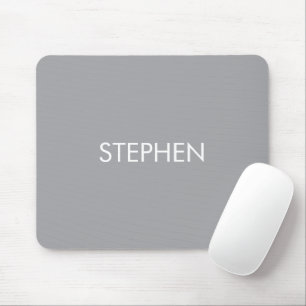 Alfombrilla De Ratón Nombre personalizado minimalista gris
