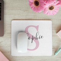 Nombre personalizado moderno Monograma rosa