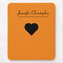Alfombrilla De Ratón Nombre personalizado Naranja de escritura moderna