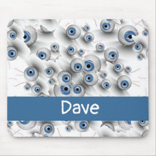 Alfombrilla De Ratón Nombre personalizado ojos aterradores