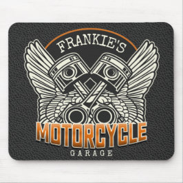 Alfombrilla De Ratón NOMBRE personalizado Pistons Wings Motorcycle Bike