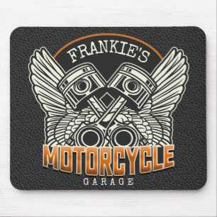 Alfombrilla De Ratón NOMBRE personalizado Pistons Wings Motorcycle Bike
