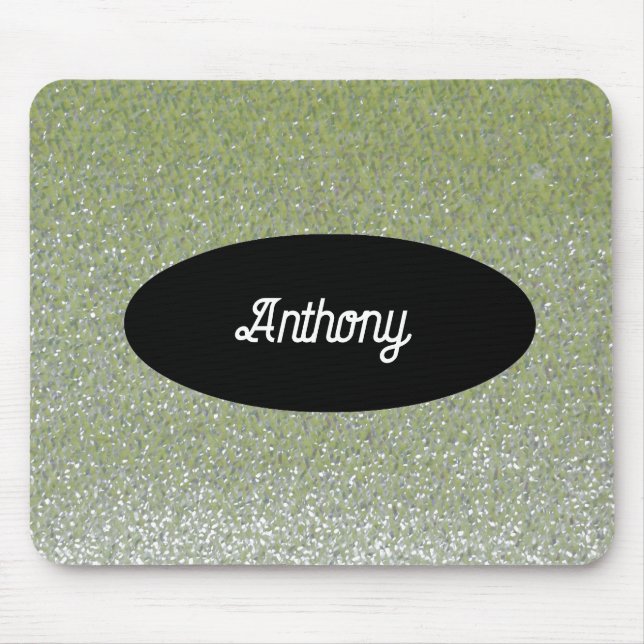 Alfombrilla De Ratón Nombre personalizado Purpurina Faux verde Mousepad (Frente)
