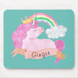 Alfombrilla De Ratón Nombre personalizado 🌈 Rainbow Unicorn