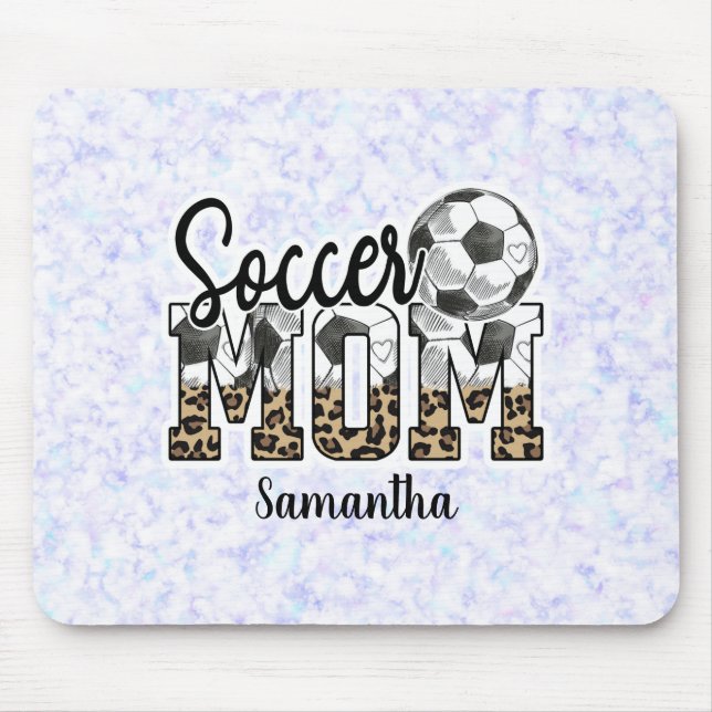 Alfombrilla De Ratón Nombre personalizado Soccer Mom | Día de la Madre (Frente)