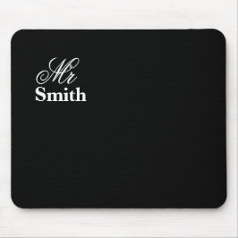 Alfombrilla De Ratón Nombre Personalizado Sr Negro
