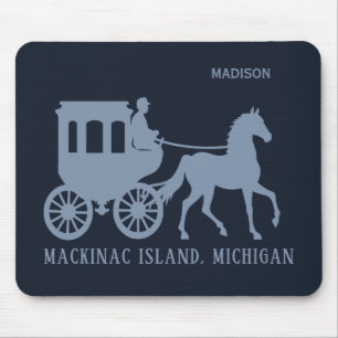 Alfombrilla De Ratón Nombre personalizado y texto Mackinac Island
