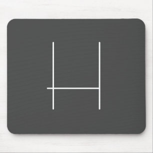 Alfombrilla De Ratón Nombre propio de un monograma Gris Minimalista ini