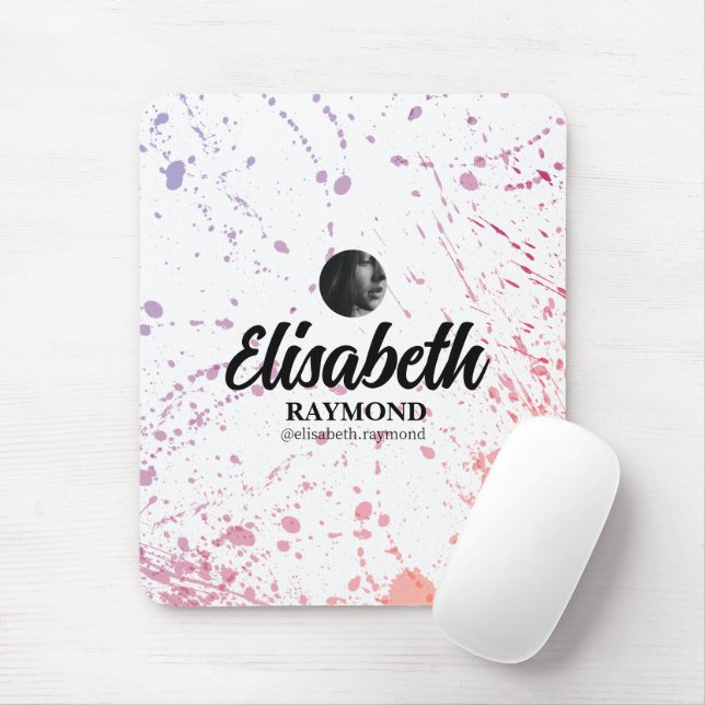 Alfombrilla De Ratón Nombre y foto de la acuarela de la plataforma (Con ratón)