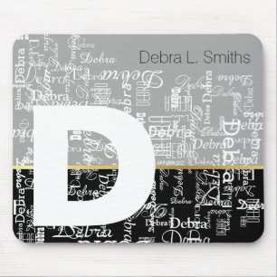 Alfombrilla De Ratón nombres y letra de funda superior personalizada