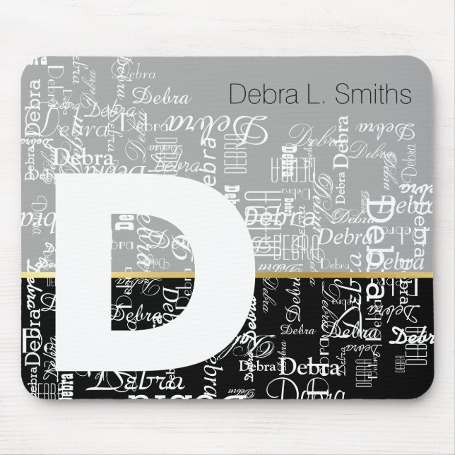 Alfombrilla De Ratón nombres y letra de funda superior personalizada (Frente)