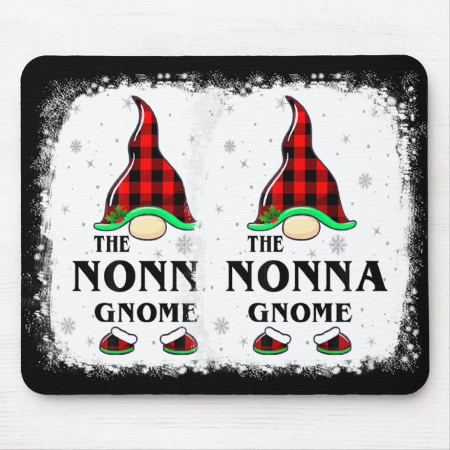 Alfombrilla De Ratón Nonna Gnome Buffalo Plaid Matching Family Xmas Paj (Frente)