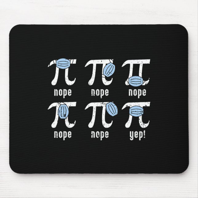 Alfombrilla De Ratón Nope Pi Day Funny Face Mask Math Stuacher P (Frente)