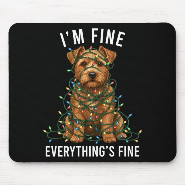 Alfombrilla De Ratón Norfolk Terrier Christmas I'm Fine Everything Is F (Frente)