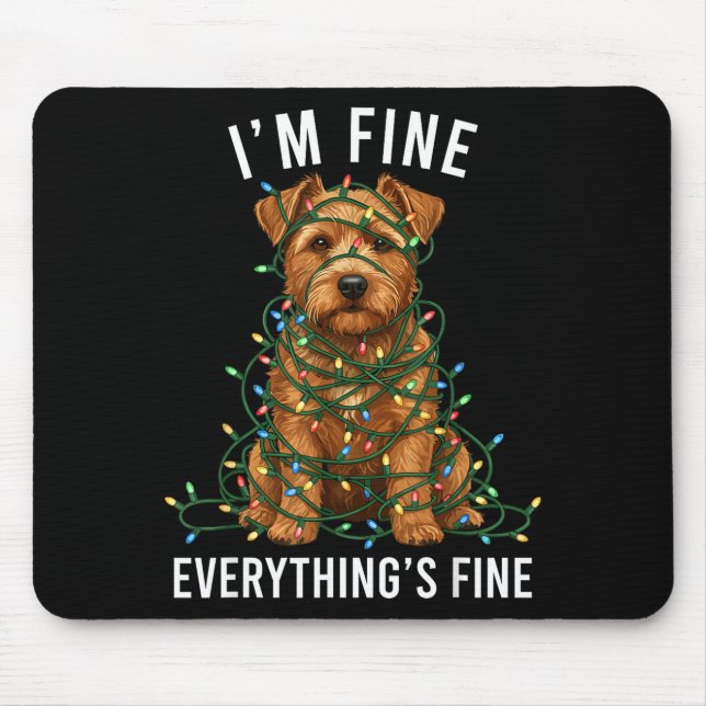 Alfombrilla De Ratón Norfolk Terrier Christmas I'm Fine Everything Is F (Frente)