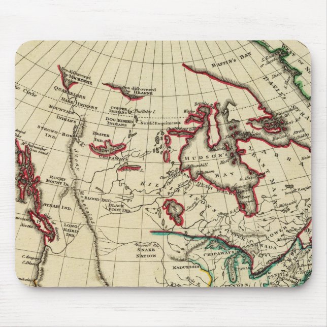 Alfombrilla De Ratón Norteamérica con fronteras delineadas (Frente)