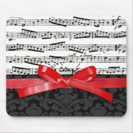 Alfombrilla De Ratón Notas de la música y falsa cinta roja