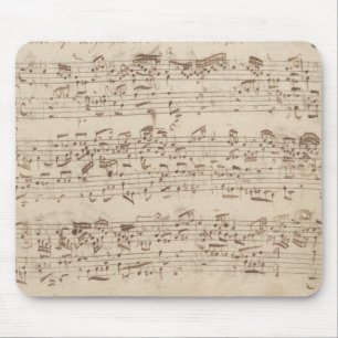 Alfombrilla De Ratón Notas de música antiguas - Hoja de música Bach