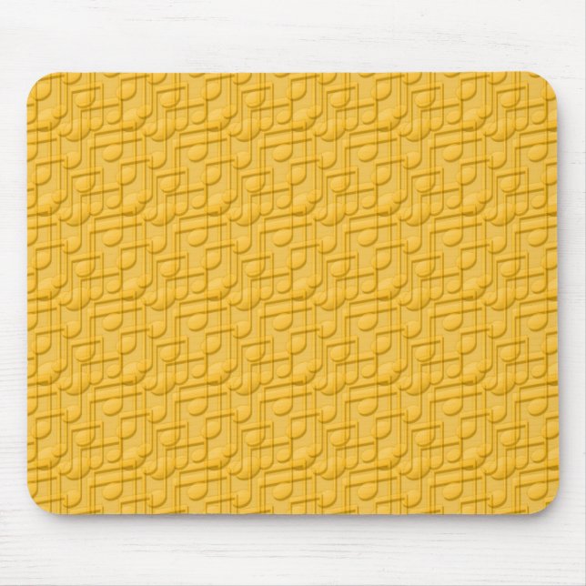 Alfombrilla De Ratón Notas de música naranja (Frente)