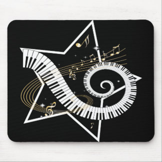 Alfombrilla De Ratón Notas de oro de la estrella musical