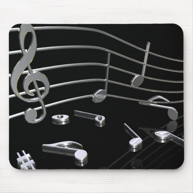Alfombrilla De Ratón Notas, música, negro. Mousepad - Mauspad (Frente)