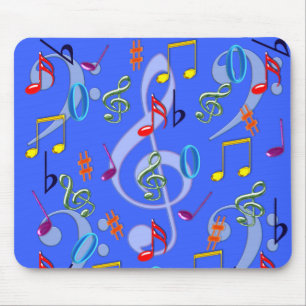 Alfombrilla De Ratón Notas musicales coloridas Mousepad II