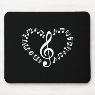 Alfombrilla De Ratón Notas Musicales En Forma De Corazón Amantes De La