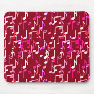 Alfombrilla De Ratón Notas musicales impresas - burgundy, multi