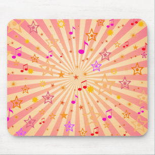 Alfombrilla De Ratón Notas musicales y estrellas: Mousepad de encargo