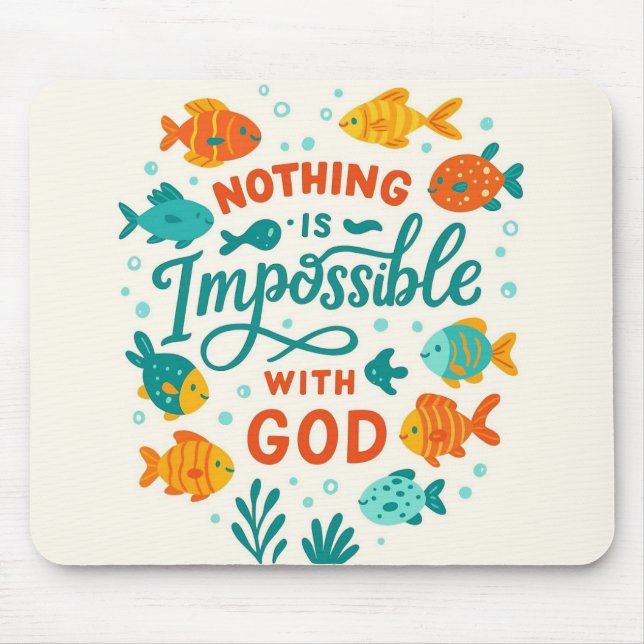 Alfombrilla De Ratón Nothing is impossible with god christian faith (Frente)