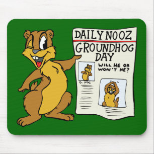 Alfombrilla De Ratón "Noticias" MousePad del día de la marmota