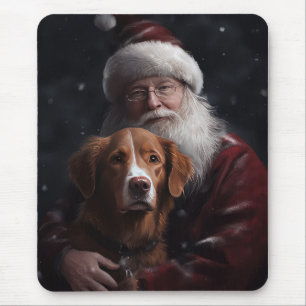 Alfombrilla De Ratón Nova Scotia Duck Toller Con Santa Claus Festividad