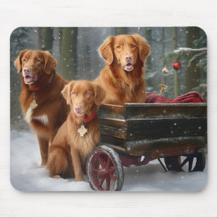 Alfombrilla De Ratón Nova Scotia Duck Toller Retriever Trineo Nevado