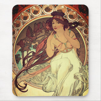 Alfombrilla De Ratón Noveau de Arte Alphonse Mucha elegante mujer cosec