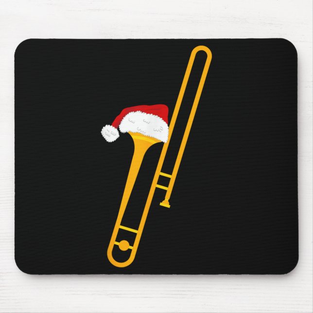 Alfombrilla De Ratón Novedad de Navidades Guay De Santa Hat Y Trombone (Frente)